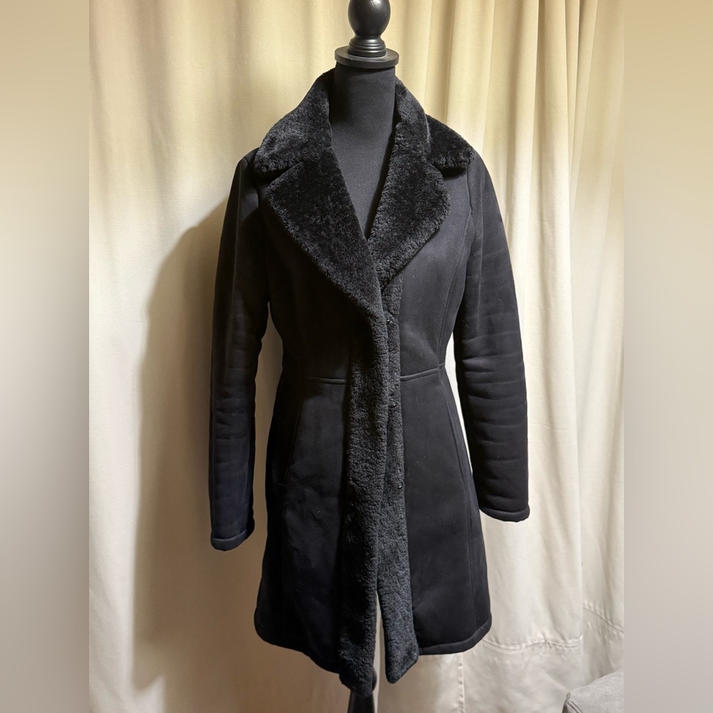 Andrew Marc Classic Black Pea Coat